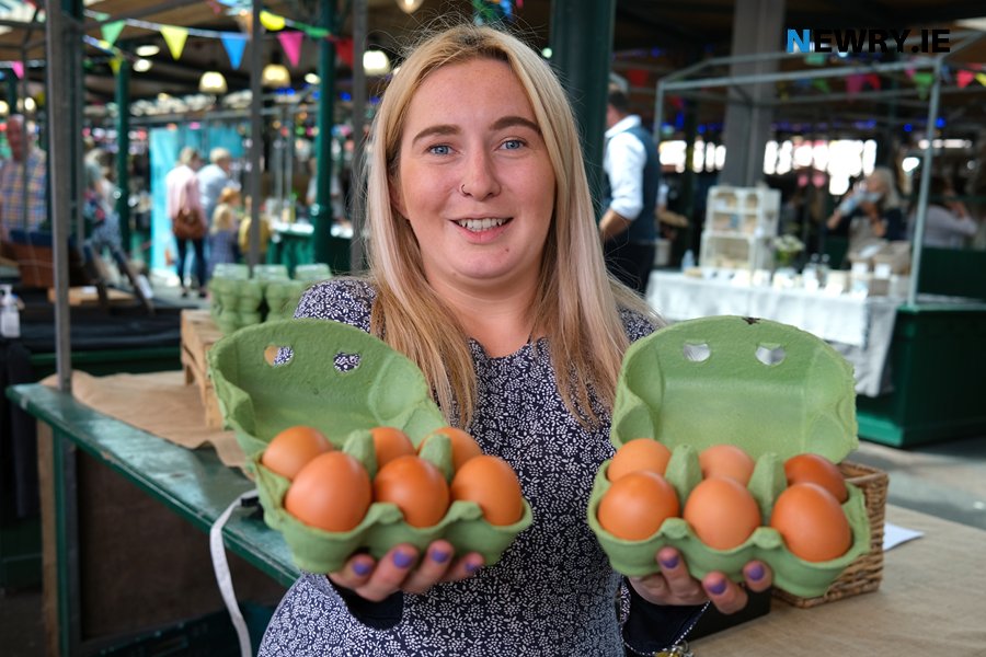 Cliodna Hayes, Ballysuggagh Eggs at an event in Newry Market in 2021. Photograph: Columba O'Hare  