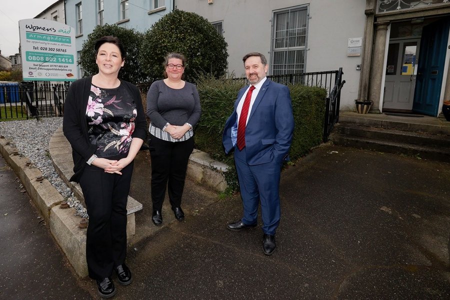 Pictured are WAAD senior managers, Helen Cranney and Gillian McAllister, with Minister of Health Robin Swann.