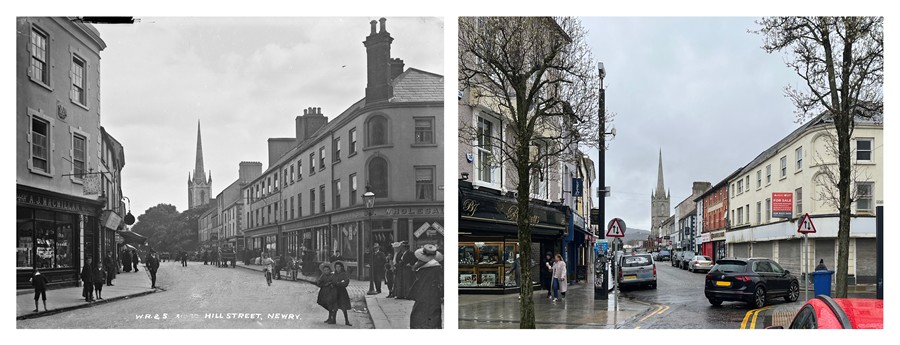 Hill Street in Newry 113 years apart