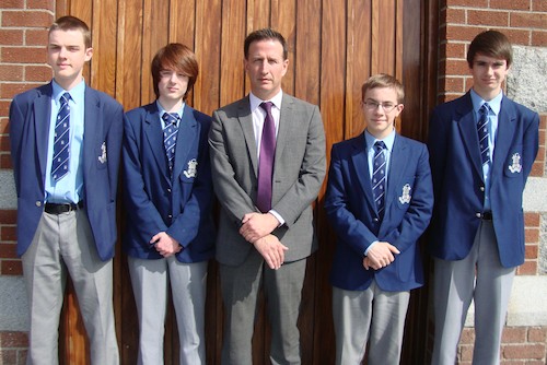 The four pupils were From left: Enda McGeown, Emmet Blaney, Gavin Fleming, Ronan McGibbon