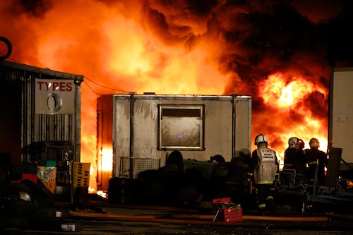 A large fire at Newry Road, Mayobridge, County Down on Sunday night. Picture: Columba O'Hare A large fire at Newry Road, Mayobridge, County Down on Sunday night. Picture: Columba O'Hare