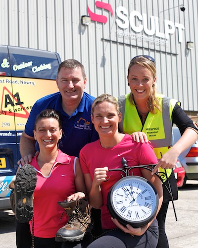 Paddy Matthews, A1 Safety and Workwear, Rachel Quinn, Southern Area Hospice, Geraldine McAleenan and Geraldine Kilcoyne, Sculpt Fitness Newry. 