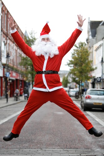 Aidan Bennett, JMC Mobile won the award for the best dressed Santa during Newry's infamous Santa Run today. Picture: Columba O'Hare