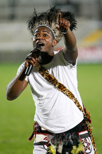 Tura Arutura, an Irish-speaking singer and dancer originally from Zimbabwe, who has lived in Belfast since 1993 provided half-time entertainment at the weekends Armagh game in the Morgan Athletic Grounds as part of Seachtain na Gaelige. Picture: Columba O'Hare