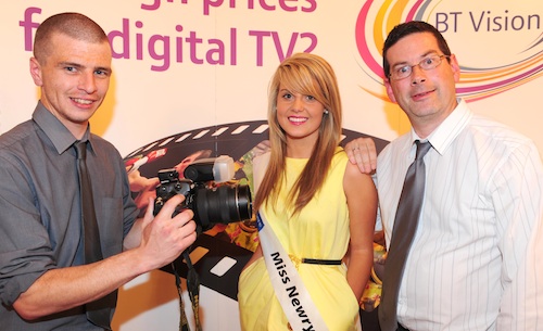 Pictured at the launch event for the BT Press Photographer of the Year Awards are (L-R): Noel Moan, Newry Democrat, Columba O’Hare, www.newry.info and Natalie Mullan, Miss Newry. Nippa Launch