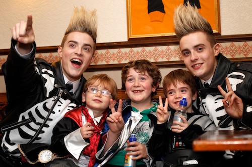 Jedward with some of their fans at the Newry Concert. Photo: Columba O'Hare