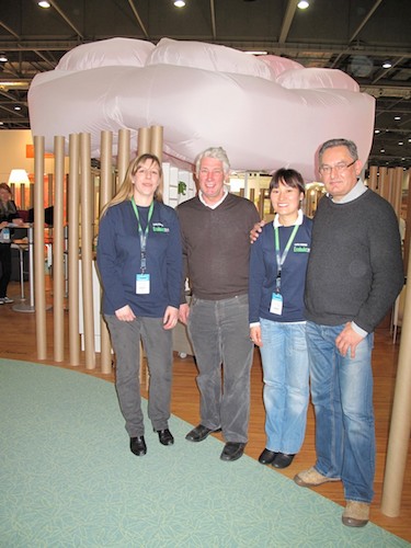 Pictured is Robert Hall Client Executive, Peter Whelan Project Manager with MAC London office and Capita Symonds staff Shona Swale and Suk-In Choi at the Eco Build Show with their award winning ‘Cool’ office space