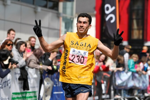 Portuguese man Davide Figueiredo winning the Newry City Marathon yesterday. Davide took the record for the fastest ever time at the Marathon. Picture: Columba O'Hare. Portuguese man Davide Figueiredo winning the Newry City Marathon yesterday. Davide took the record for the fastest ever time at the Marathon. Picture: Columba O'Hare.