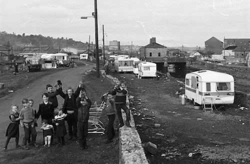 Travellers at Saint Christopher's Park in Newry early 1980's. Photo: Columba O'Hare