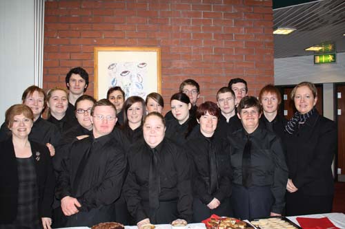 3055 NVQ Level 1 and 2 Food & Beverage students who helped to serve up a range of coffees at the event in the Graduate Restaurant, Newry Campus in aid of the Haiti Appeal
