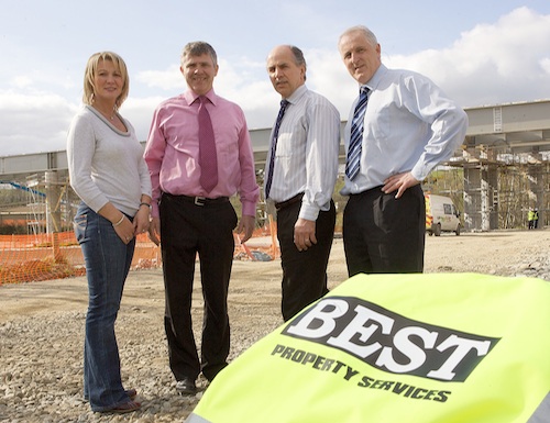 Pictured are the chartered surveyor in the compulsory purchase team with Best Property Services, Ciara Aiken, Conor Mallon, Gary Best and Brian Clarke.