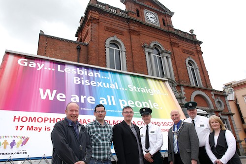 Warren Todd, Minority liasson officer, PSNI; Columba O'Hare, NRC; Damian McKevitt, NRC; Chief Inspector Sam Cordner, newry and mourne; Clr Charlie Casey, Deputy Mayor Newry and Mourne District Council;  Sgt David Hutchinson, PSNI and Teresa McDonnell, Youth Division Officer, PSNI.
