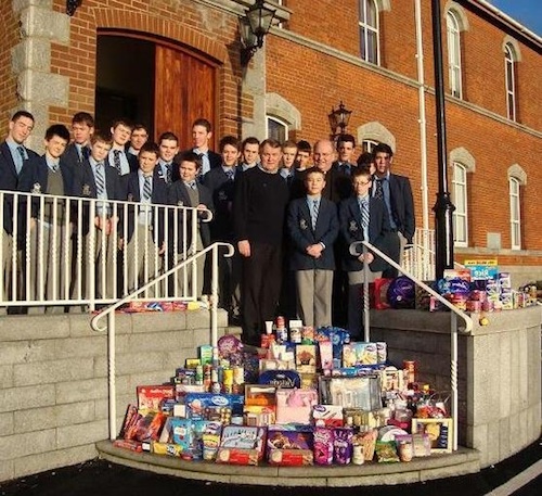 Pictured are members of SVP, Canon Brown (President of St. Colman’s) and Michael Murphy (Representative of SVP) with a selection of the gifts donated Pictured are members of SVP, Canon Brown (President of St. Colman’s) and Michael Murphy (Representative of SVP) with a selection of the gifts donated