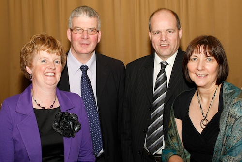 Cecil Brownlee, Chairman, County Armagh UFU and his wife Gladys and Graham Furey, President, Ulster Farmers' Union and his wife Julia at the County Armagh Ulster Farmers' Union Annual Dinner in Newry.