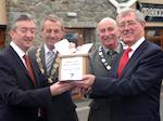 Councillor William Dick Chairman of Down District Council, Mr. John McGrillen Chief Executive Down District Council, Mr. Thomas McCall Chief Executive Newry and Mourne District Council and Deputy Mayor of Newry and Mourne District Council Charlie Casey.