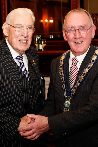 Dr Paisley and Mayor Feehan meet at the Chamber dinner