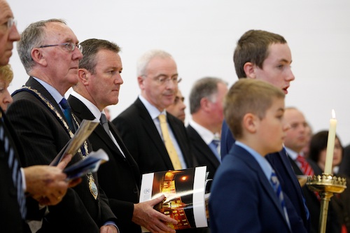 Cllr John Feehan, Mayor, Newry and Mourne District Council and Comor Murphy, MP at the St Coleman's Official Opening.