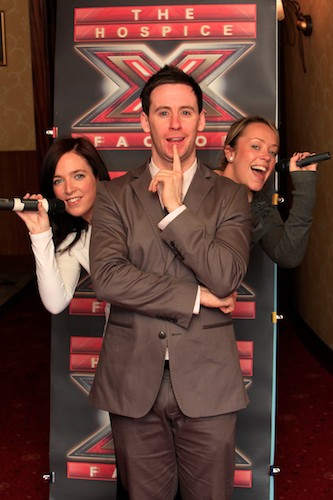 Connor Phillips from Cool FM finds Denise and Rachel from the Hospice Fundraising Department at the preliminary Auditions