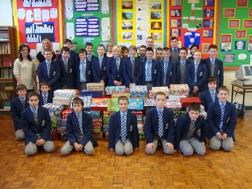 St Colman's Pupils with their gifts