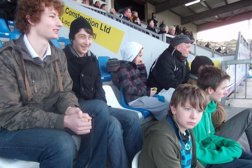 Watching the game at The Showgrounds