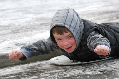 Having fun in the snow