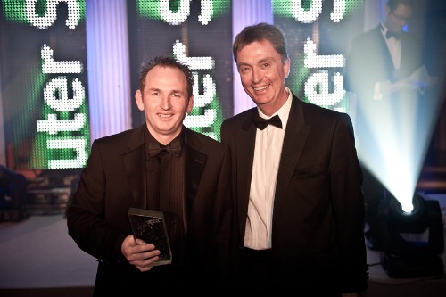 SAGE Managing Director Paul Stobart presents Paul Lyness from MCS with their Award.