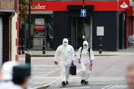 A bomb alert at Santander at Margaret Square in Newry. A bomb alert at Santander at Margaret Square in Newry.