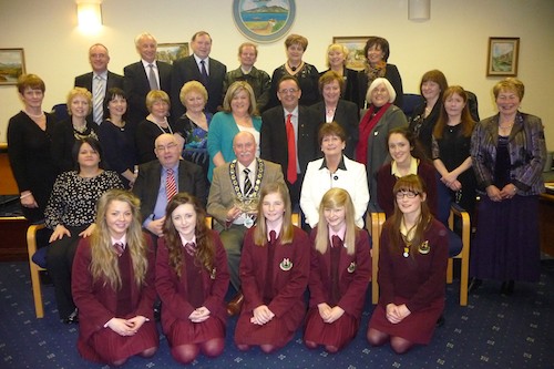 Hosting Pupils and Staff at a Council Reception to mark the 50th Anniversary of Saint Mary's High School.