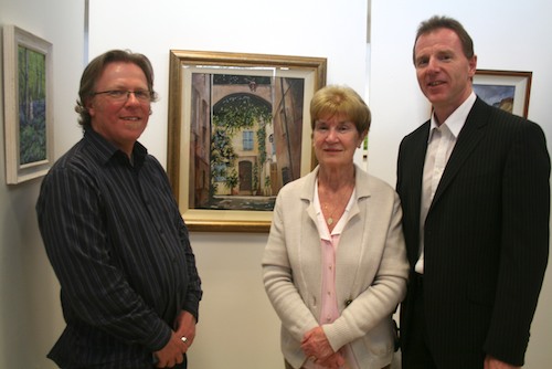 Sadie O'Hare from Newry attended Recreational Art Class. Title of her piece is 'L'Arche'. Sadie is pictured with tutor Nigel Whiteside and David Vint, Assistant Director Community & School Partnerships Sadie O'Hare from Newry attended Recreational Art Class. Title of her piece is 'L'Arche'. Sadie is pictured with tutor Nigel Whiteside and David Vint, Assistant Director Community & School Partnerships