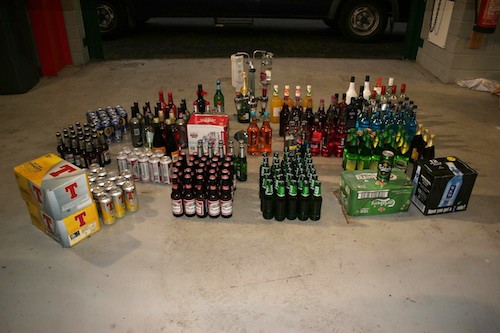 Alcohol seized during a recent search in the Ringclare Road area. 