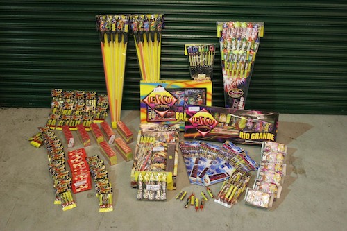 Fireworks seized during a recent search in the Ringclare Road area. 