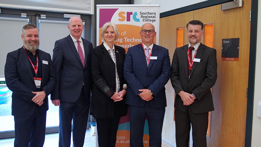 Representatives from Department of Education, Department for the Economy, Further Education, Education Training Inspectorate, and industry were welcomed to Armagh campus by Brian Doran CEO and Principal of Southern Regional College. 