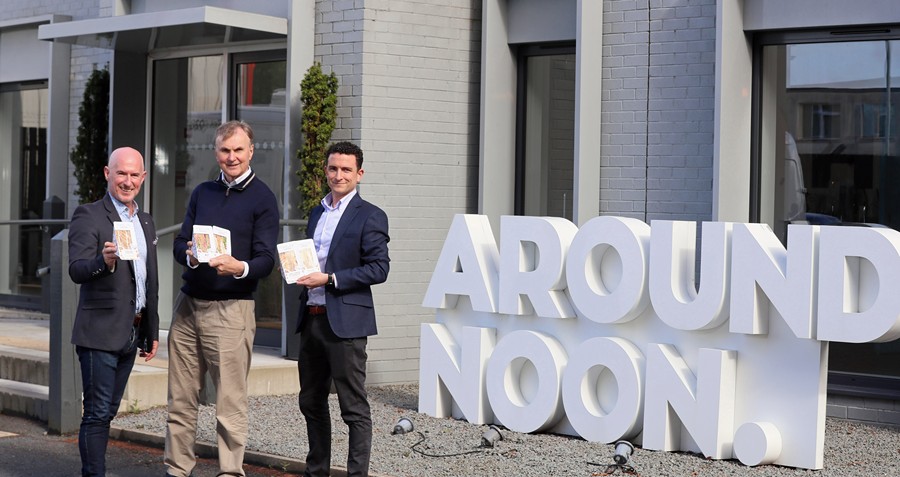 Announcing the deal are Philip Morgan, left, Sales Director, Around Noon, Archie Norman, centre, Chairman of Marks & Spencer, and Eddie Murphy, Trading Director, Marks & Spencer, Island of Ireland. 
