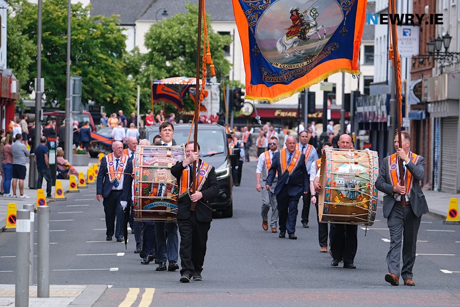 Orangemen on parade in Hill Street, Newry. Photograph: Columba O'Hare/ Newry.ie 