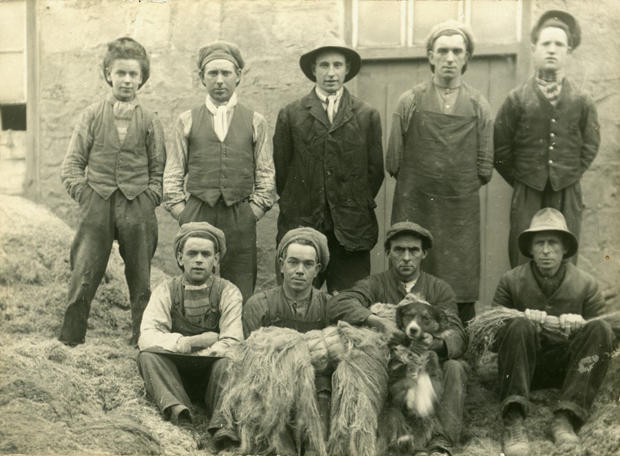 Flaxworkers at Carnmeen Mill, near Newry, in the 1890s. This mill was owned by James McGeorge, a Newry Town Commissioner, in the mid-19th century. Courtesy of Cathy Brooks