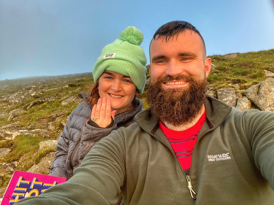 Majella Shields and Conor Bradley on Slieve Donard.