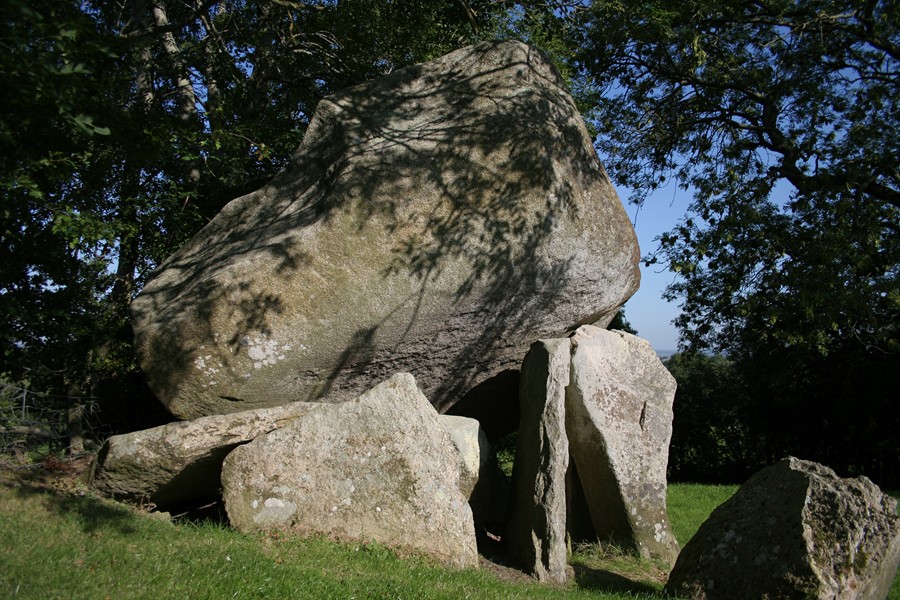 Goward Portal Tomb, Hilltown, county Down  Known as Finn McCool’s Fingerstone, local tradition recorded by E. Estyn Evans relates that Finn threw the capstone from Spelga and that he sleeps underneath. Newry and Mourne Museum Collection