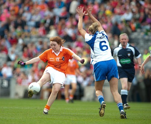 Ciara Lennon scores a point for Armagh. Picture: John Merry