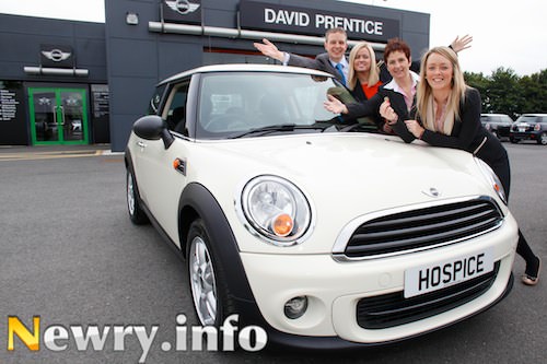 Pictured: (left to right) Mark Topping (Mini Portadown), Kristin Jameson (Autoline Insurance Group), Teresa Clerkin (Buttercrane Shopping Centre) and Rachel Quinn (Southern Area Hospice). 