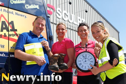 Paddy Matthews, A1 Safety and Workwear, Rachel Quinn, Southern Area Hospice, Geraldine McAleenan and Geraldine Kilcoyne, Sculpt Fitness Newry. 