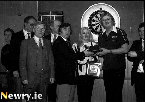 Eric Bristow's last appearance in Newry in the early 80's. Photograph: Columba O'Hare