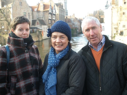 Iris Temmerman, Bekina with Mairead and Gary O'Hagan in Bruges.