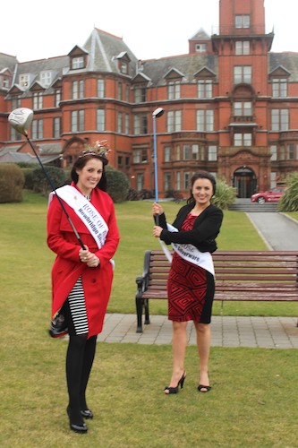 Current Down Rose, Una Matthews, and International Rose of Tralee, Nicola McEvoy, show that the search for the Down Rose is in 'full swing' at the Slieve Donard Resort and Spa, Newcastle