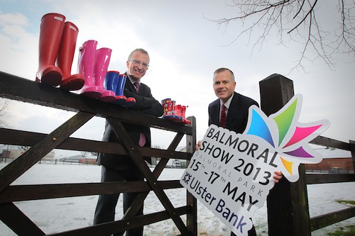 Announcing the sponsorship boost and getting ready to make the big move together to Balmoral Park for the show in May are Ian Jordan, Ulster Bank, and John Bamber, RUAS President.