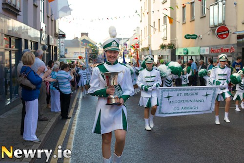 St Brigid's Accordion Band celebrating their win in Cavan. Photograph: Columba O'Hare