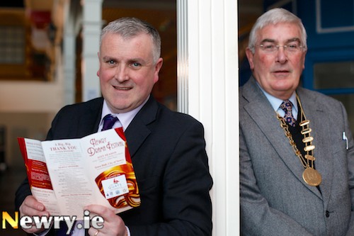 Colin Kavanagh, left, Deputy Manager, The Quays Shopping and Leisure and Gerry McNulty, Chairman, Newry Drama Festival look forward to this years Festival which runs from the 15th to the 23rd of March. Once again The Quays are the main Festival Sponsor. Photograph: Columba O'Hare