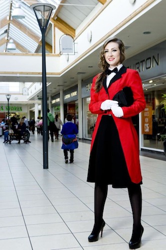 Derbhille Craven, Miss Buttercrane as one of the centre's Personal Butlers as part of National Customer Service week.