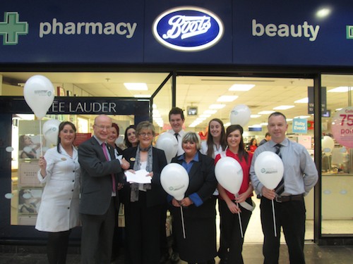 Boots Buttercrane team with Centre Manager Peter Murray and Boots Store Pharmacy Manager Celine McKenna.