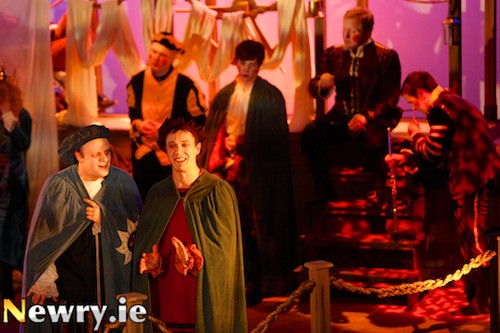Rozencrantz and Guildenstern performed by Newpoint Players discuss their complicated life or should that be death? Photograph: Columba O'Hare