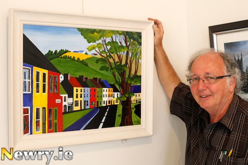 Killian McEvoy with his Kilmorey Street, Newry Painting. Photograph: Columba O'Hare